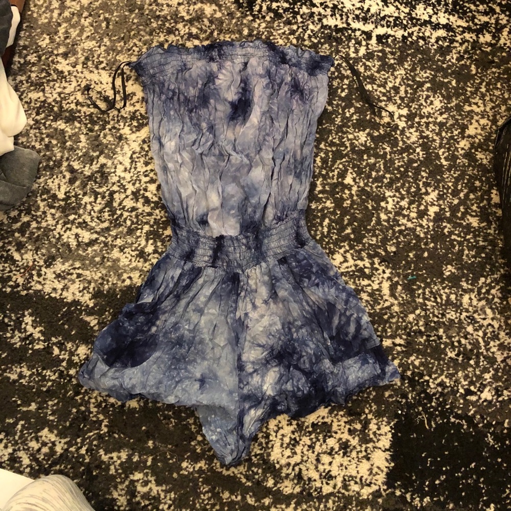 🦊 Blue tie dye romper